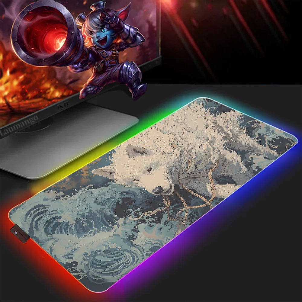 RGB Gaming Mousepad "Wolf Spirit"