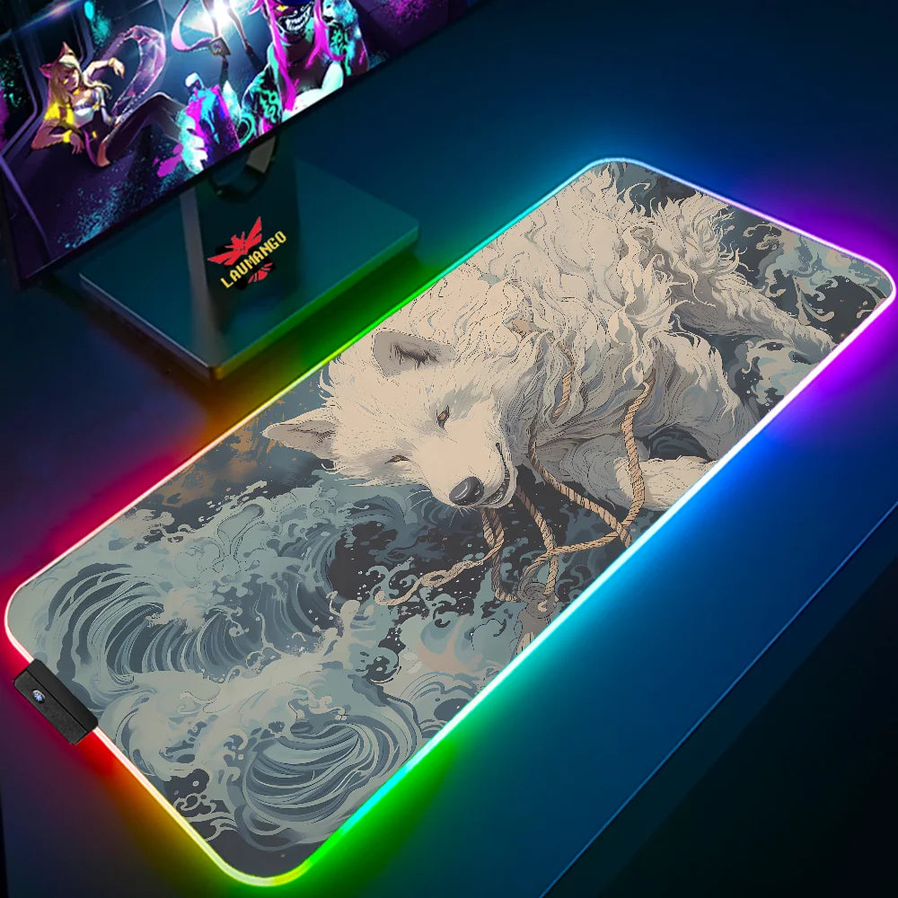 RGB Gaming Mousepad "Wolf Spirit"